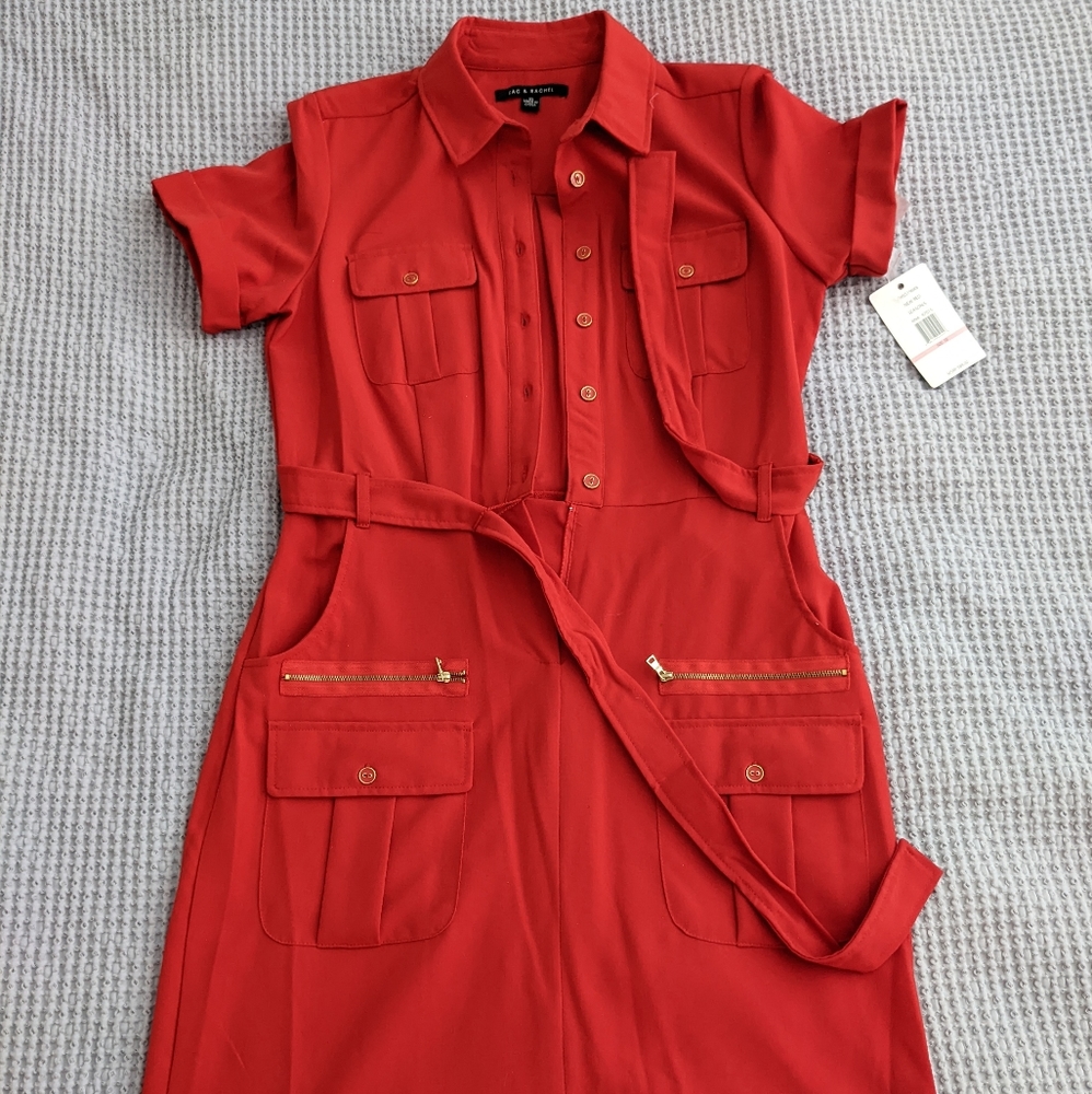 Zac & Rachel red dress. Midi length